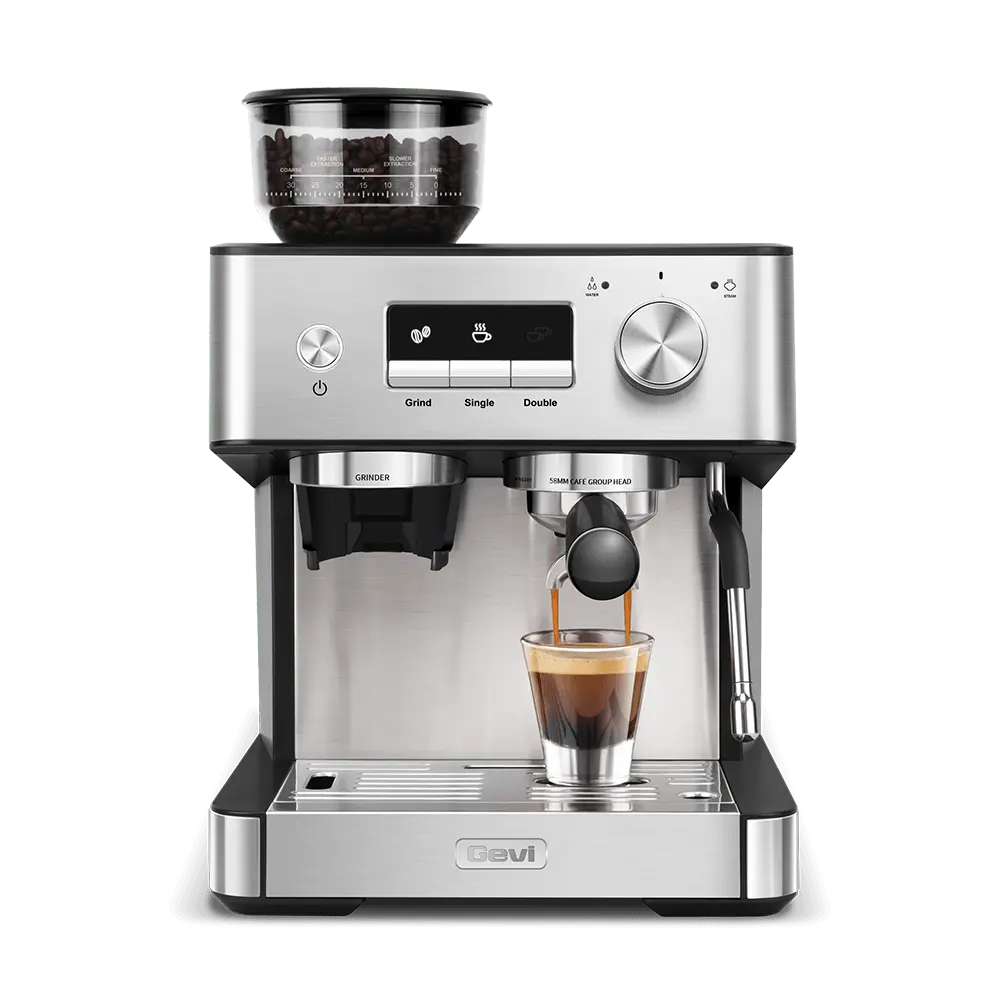 Machine à café à grain double chaudière — extraire et mousser en même temps